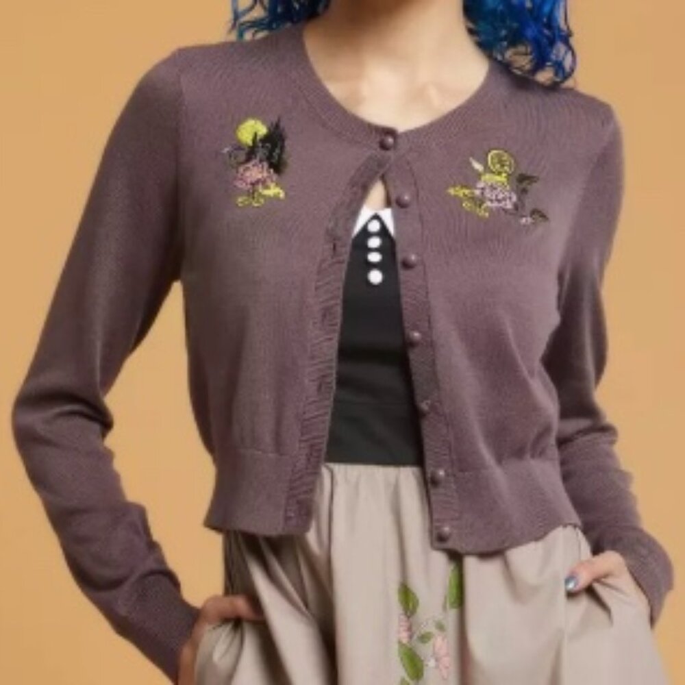 NWT Her Universe Disney Sleeping Beauty Embroidered Crop Cardigan L